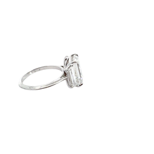 Emerald-Cut Diamond Three-Stone Ring in White Gold