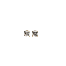 Cushion Cut Diamond Stud Earrings in Yellow Gold