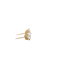 Cushion Cut Diamond Stud Earrings in Yellow Gold