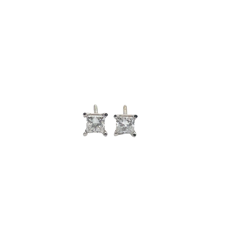 Diamond Stud Earrings in White Gold
