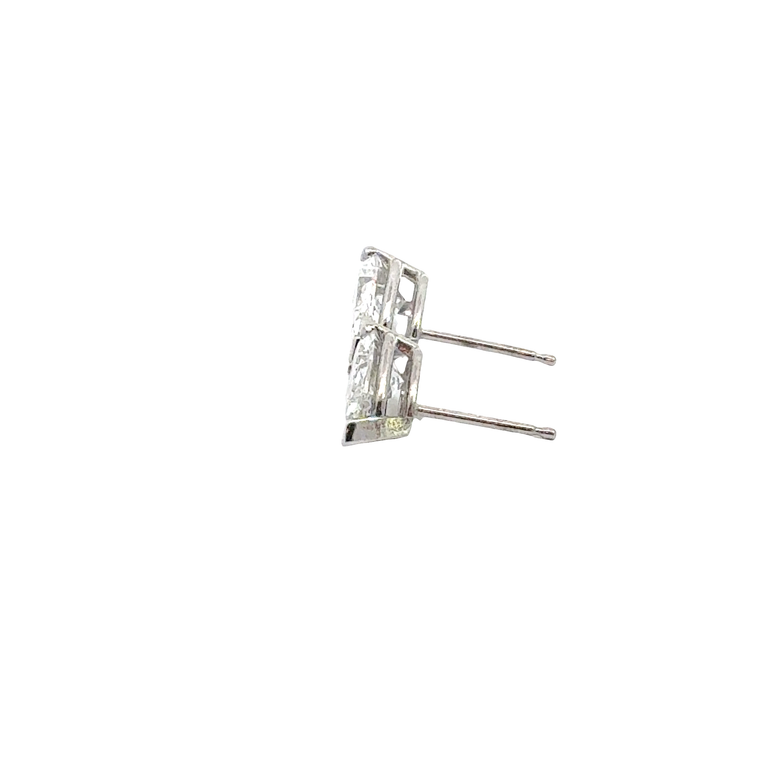 Pear-Shaped Diamond Stud Earrings in White Gold
