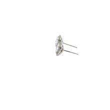 Diamond Halo Stud Earrings in White Gold