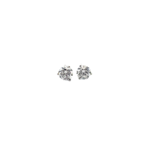 Round Diamond Stud Earrings in White Gold