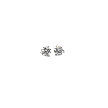 Round Diamond Stud Earrings in White Gold