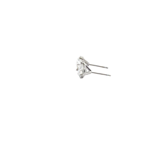 Round Diamond Stud Earrings in White Gold