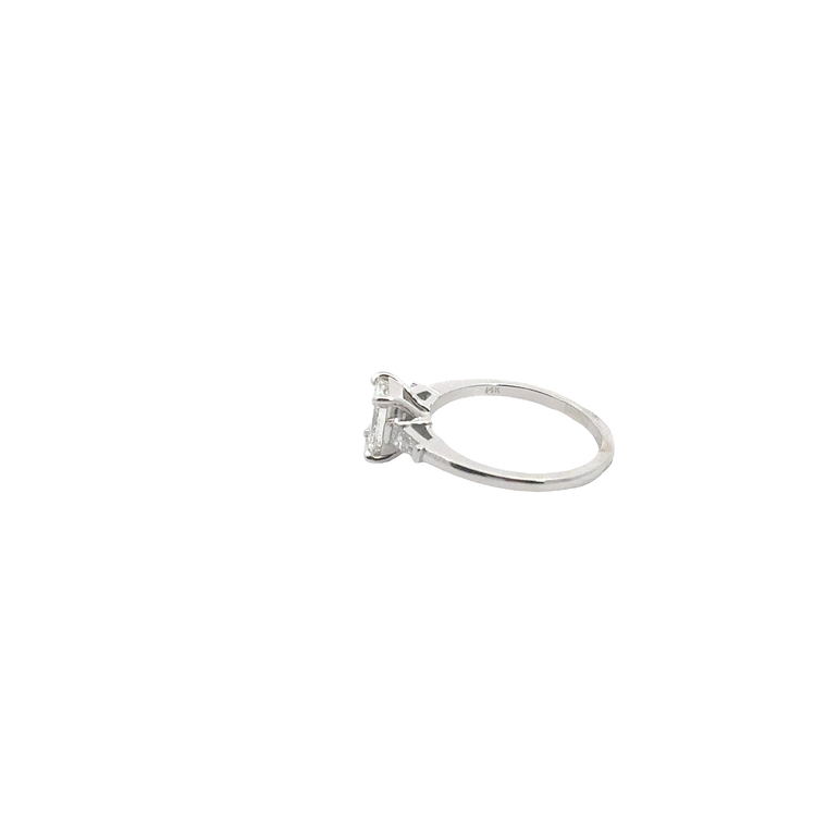 Emerald-Cut Diamond Three-Stone Ring in White Gold