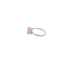 14k White and Rose Gold Multistone Ring with Emerald Cut Diamond- CVD