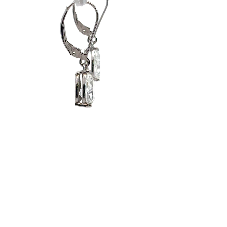 Pear-Shaped Diamond Drop Earrings in White Gold