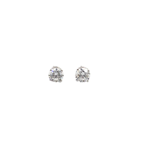 Round Diamond Stud Earrings in White Gold