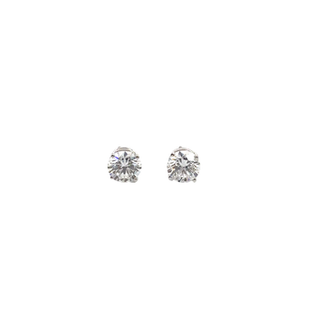 Round Diamond Stud Earrings in White Gold