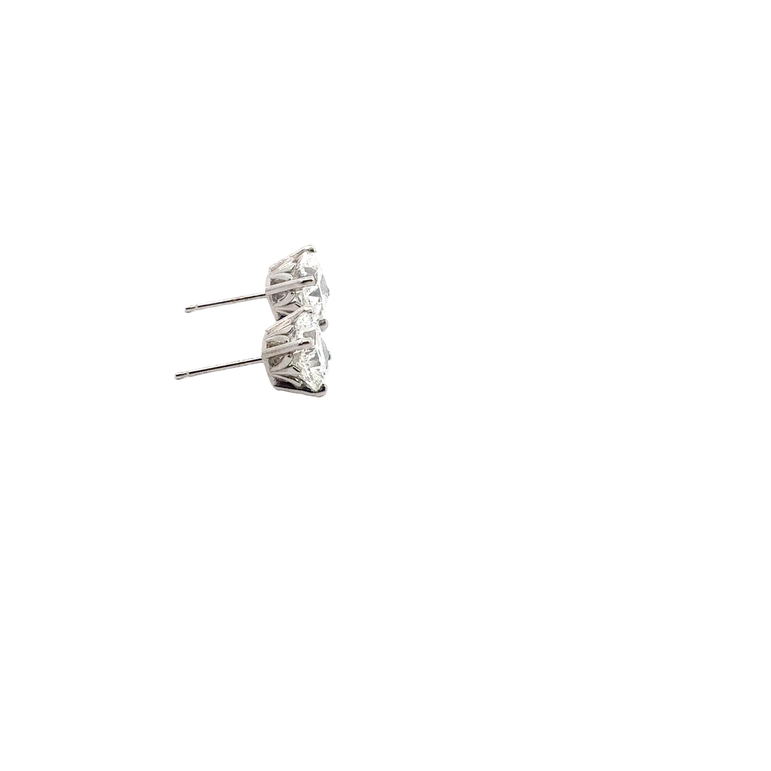 White Gold Cushion-Cut Diamond Stud Earrings