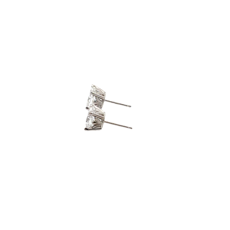White Gold Cushion-Cut Diamond Stud Earrings