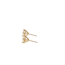 Classic Round Diamond Three-Prong Stud Earrings — Yellow Gold
