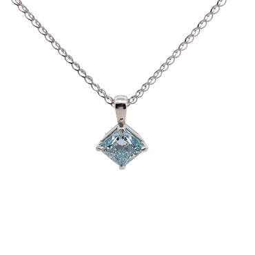 Kite-Set Aquamarine Pendant Necklace in White Gold