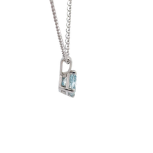 Kite-Set Aquamarine Pendant Necklace in White Gold