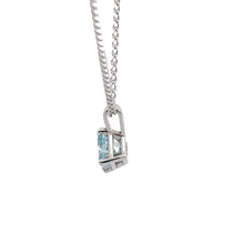 Kite-Set Aquamarine Pendant Necklace in White Gold
