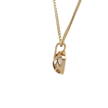 Emerald-Cut Diamond Bezel Pendant Necklace in Yellow Gold