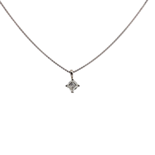 Kite-Set Princess Cut Diamond Pendant Necklace in White Gold