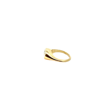 Oval Diamond East-West Signet Ring in Yellow Gold