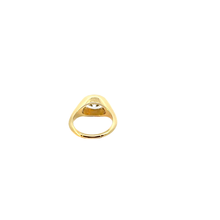 Oval Diamond East-West Signet Ring in Yellow Gold