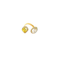 Fancy Vivid Yellow Diamond Open Shank Yellow Gold Ring