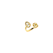 Fancy Vivid Yellow Diamond Open Shank Yellow Gold Ring