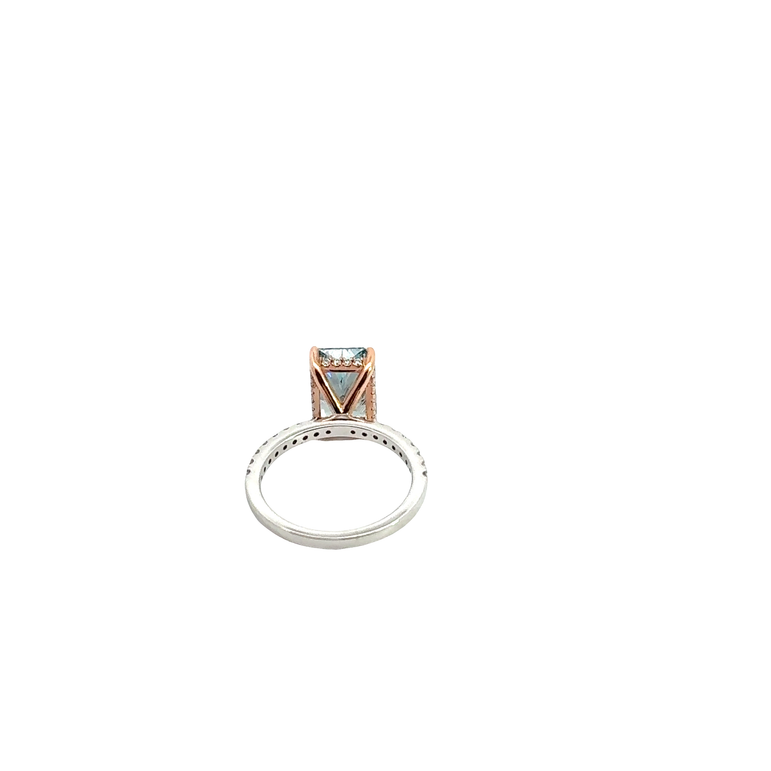 White Gold Solitaire Ring with Radiant-Cut- Lab Grown Diamond