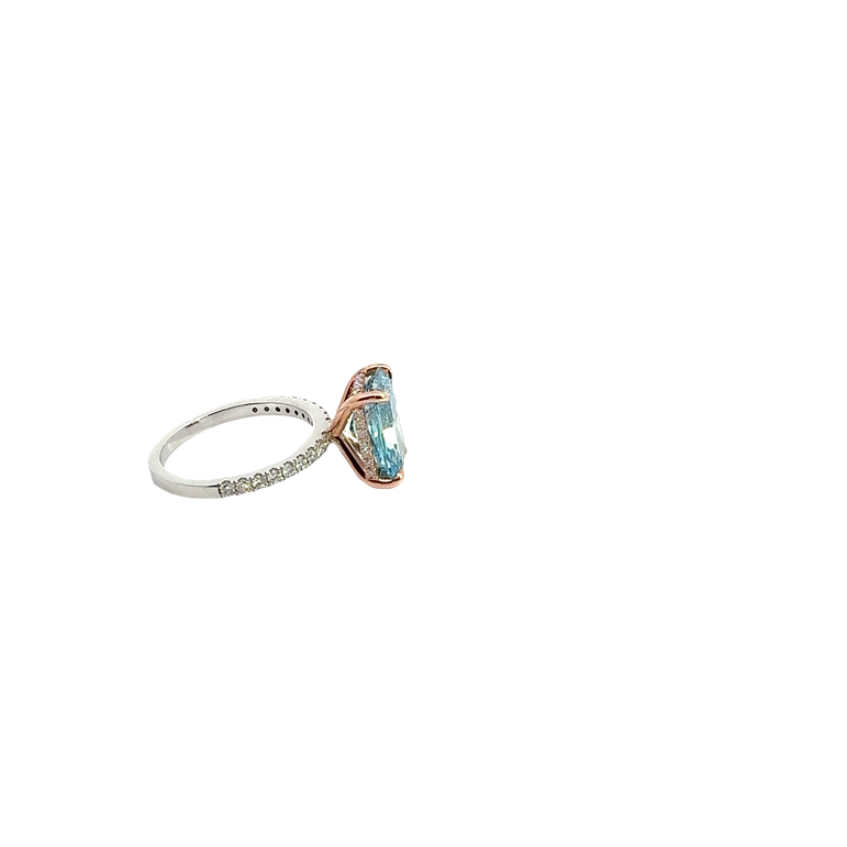White Gold Solitaire Ring with Radiant-Cut- Lab Grown Diamond