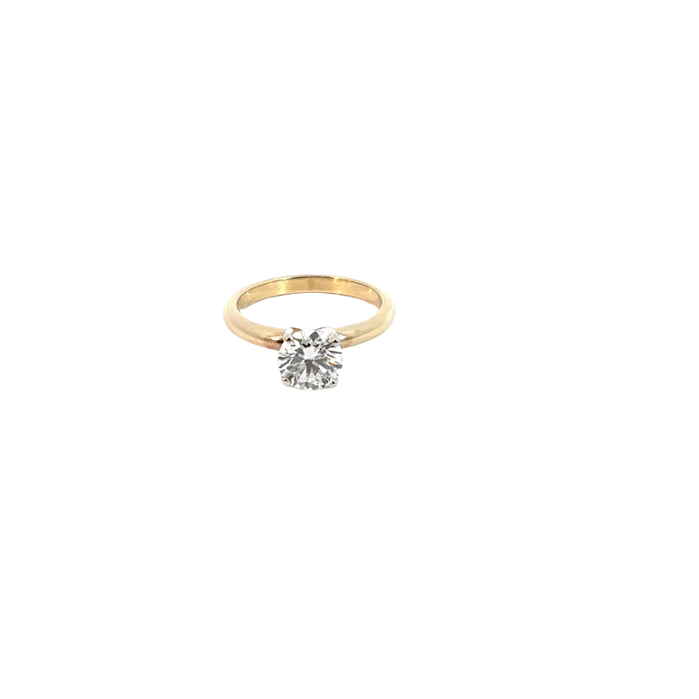 Round Brilliant Diamond Solitaire Ring in Yellow Gold