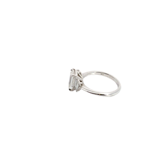 Emerald-Cut Diamond Three-Stone Ring in White Gold