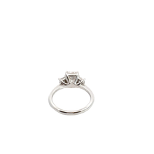 Emerald-Cut Diamond Three-Stone Ring in White Gold