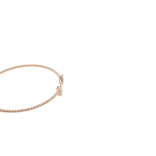 Diamond Cluster Beaded Cuff Bangle in Rose Gold