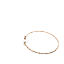 Diamond Cluster Beaded Cuff Bangle in Rose Gold