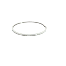 Diamond Baguette Channel Set Bangle in White Gold