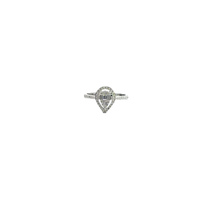 White Gold Pear-Shaped Diamond Cluster Ring