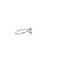 White Gold Pear-Shaped Diamond Cluster Ring