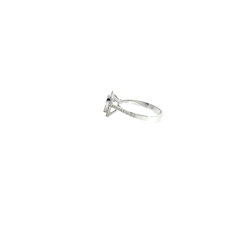 White Gold Pear-Shaped Diamond Cluster Ring
