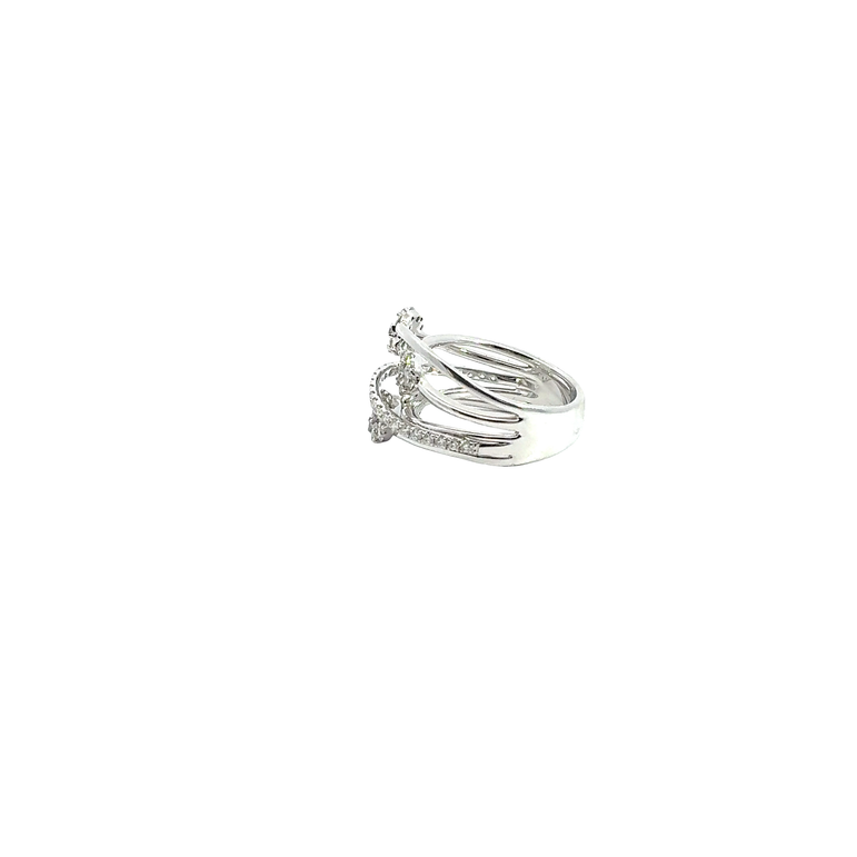 White Gold Diamond Multi-Band Cluster Ring