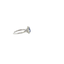 A Tanzanite multi-stone ring set in white gold.