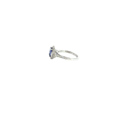 A Tanzanite multi-stone ring set in white gold.