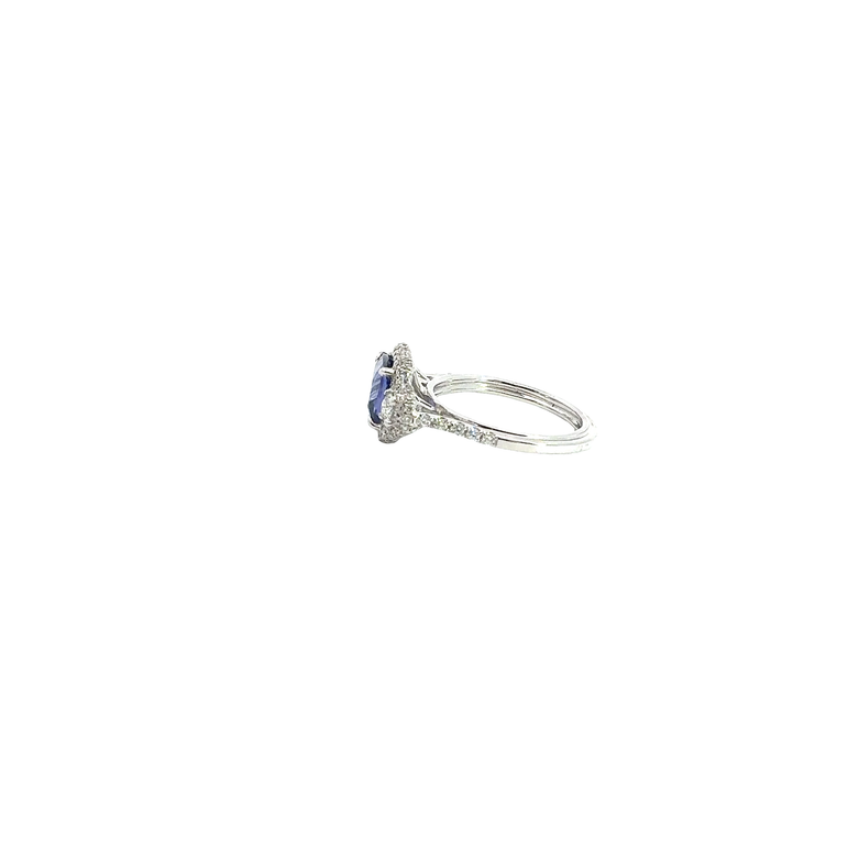 A Tanzanite multi-stone ring set in white gold.
