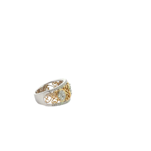 Two-Tone Filigree Diamond Band Ring in White Gold