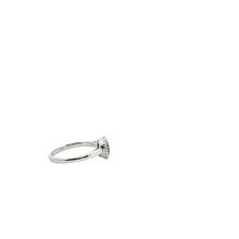 Royal Blue Sapphire Halo Cocktail Ring in White Gold