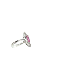 Vivid Pink Sapphire Double Halo Ring in White Gold