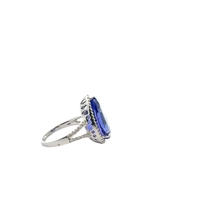 Pear-Shaped Tanzanite Halo Cocktail Ring in White Gold
