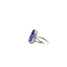 Pear-Shaped Tanzanite Halo Cocktail Ring in White Gold