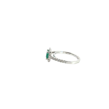 Emerald Halo Cocktail Ring in White Gold