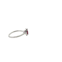 Purplish-Red Ruby Halo Ring in White Gold