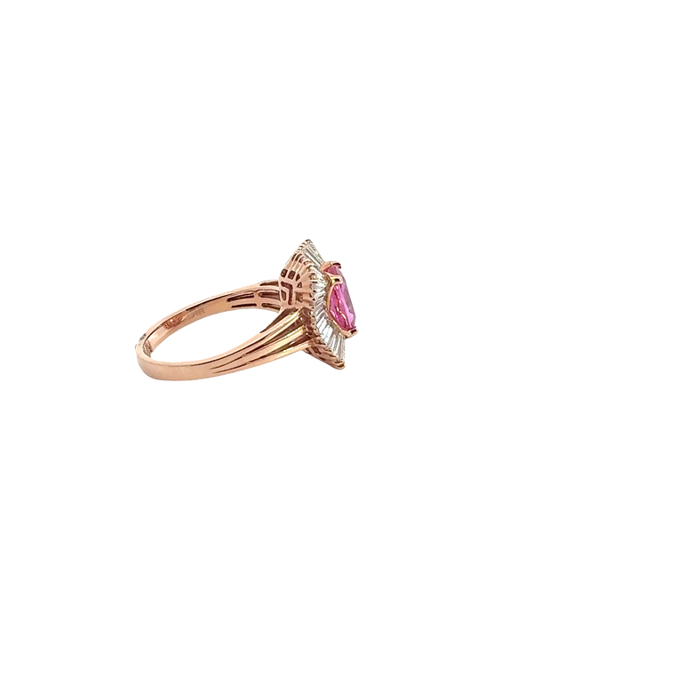 Pink Sapphire Cocktail Ring in Rose Gold