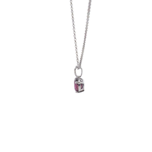Purplish-Red Ruby Pendant Necklace in White Gold